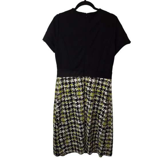 J. McLaughlin Women's Short Sleeve Abstract Print Sheath Dress Black medium - Picture 2 of 8